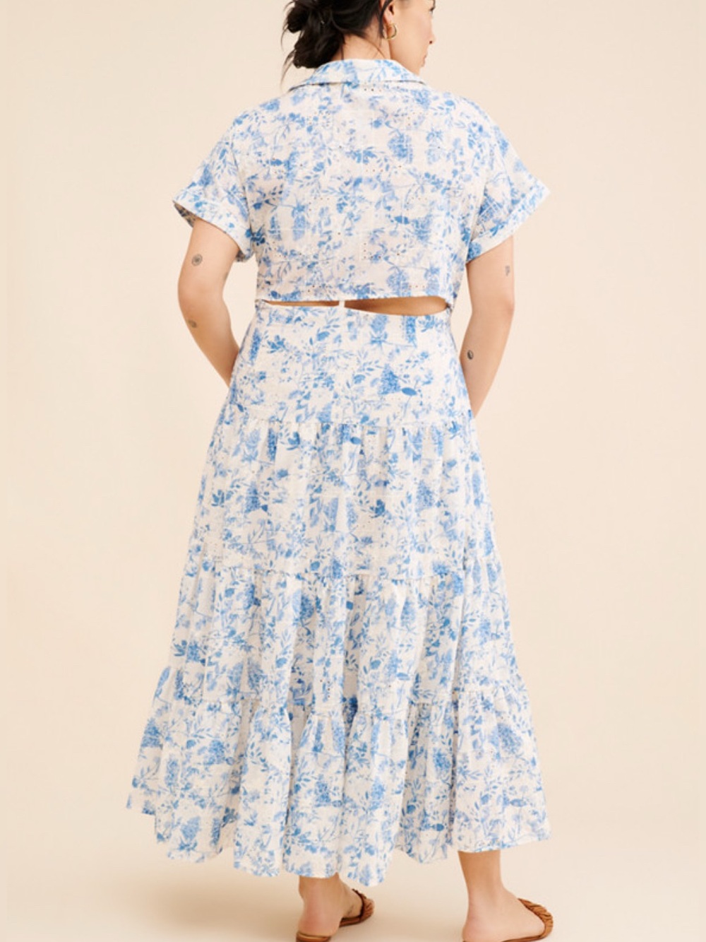 Anthropologie En Saison Midi Blue Dress size 1X - Picture 2 of 12